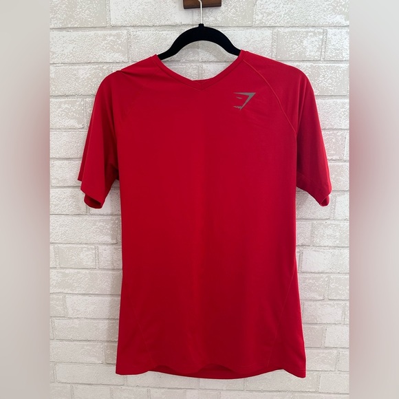 Gymshark Vivid Red Short Sleeve Tee size S #1855 - Picture 1 of 5